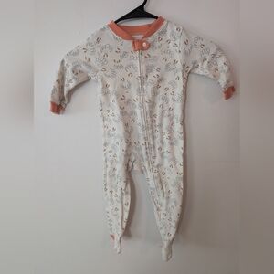 Burt's Bees Baby Turkey Thanksgiving Pattern Footed Pajamas 6-9 Months‎